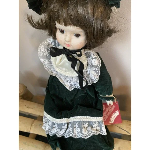 Dolls of Distinction | Toys | Dolls Of Distinction Porcelain Chantal Nollet Green  Velvet Dress Dark Hair Eyes | Poshmark